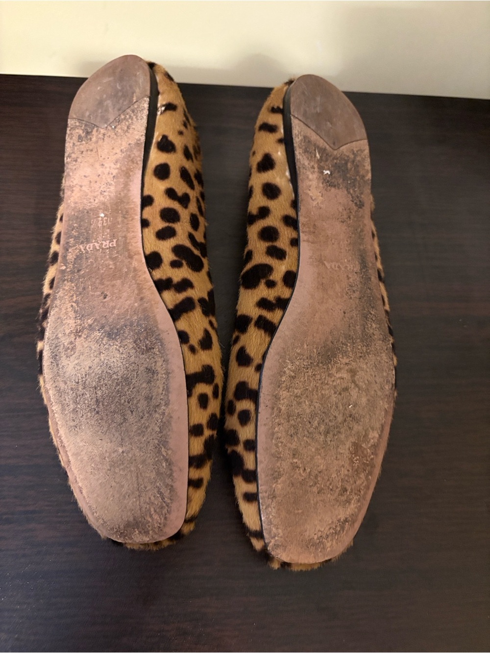 Prada calf-skin loafers in a bold leopard print- Tan and Black 8.5 ~ Authentic - Picture 6 of 16